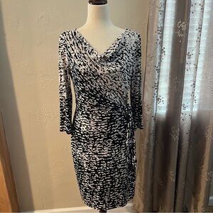 Lauren Ralph Lauren Size 10 Wrap Sheath Dress with Side Tie Cowl Neck